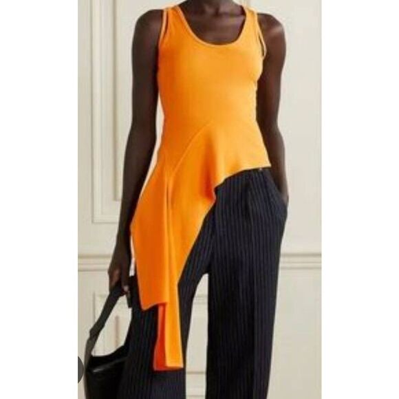 Helmut Lang Apricot Assymeyric Draped Tank Top, NWT,Sz. L - Picture 2 of 4